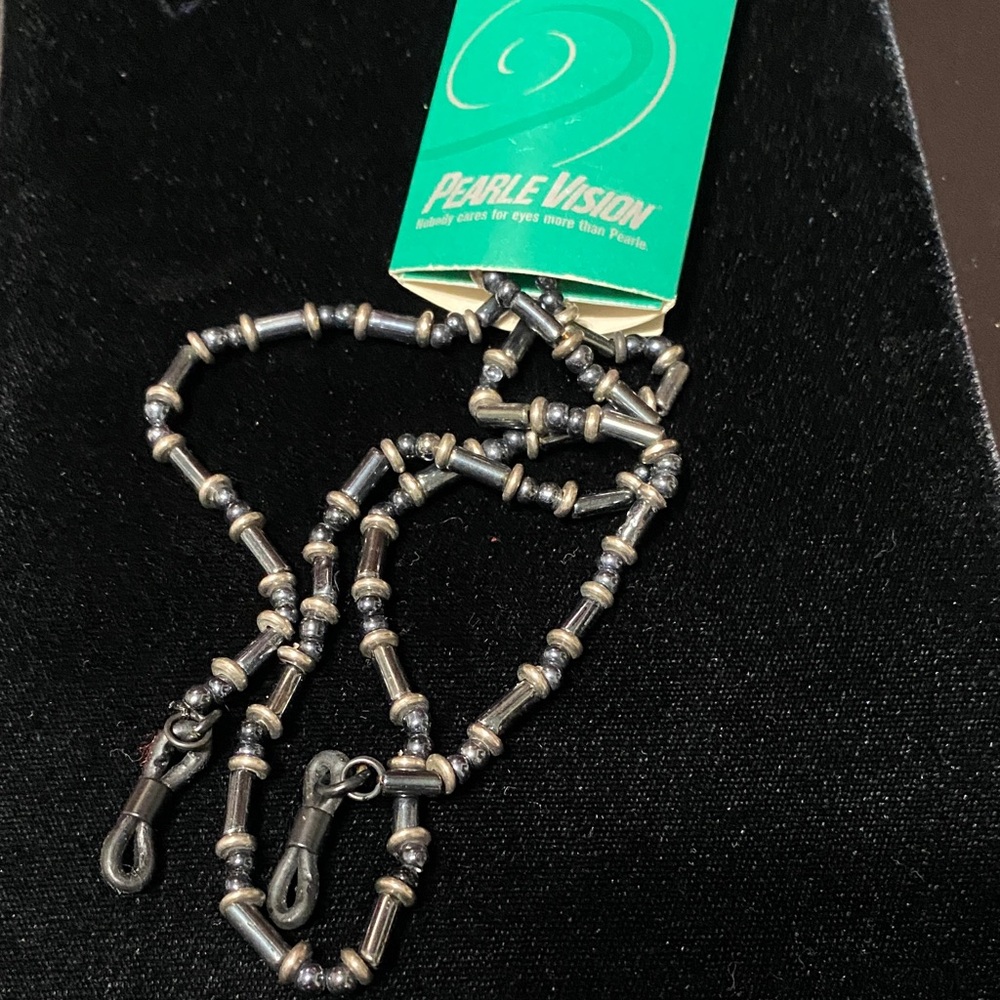 Vintage Black and Silver eye glass Necklace